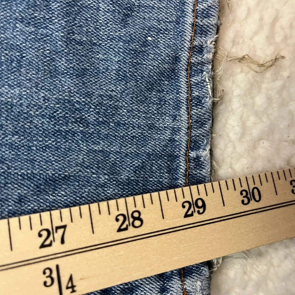 Lucky Brand Jeans Mens 32 Blue Straight Leg Short Distressed Dungarees Denim‎